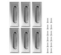 MERRYHAPY Tiradores de Madera para Armarios Invisibles de Acero Inoxidable, 6piezas Diseño Simple y Fácil Instalación para Puertas Interiores de Casa