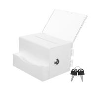 MERRYHAPY Urna De Acrílico con Cerradura Y Porta Letreros. Gran Caja De Donaciones para Recaudación De Fondos, Votaciones, Eventos Empresariales Y Recolección De Boletos para Rifas.
