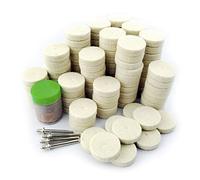 Merryland Disco de Fieltro para Dremel 125pcs, Ruedas de Fieltro 25mm 120pcs Pasta de Pulir 1pcs con Mandril 4pcs, Mini Herramienta Rotativa Accesorio Eléctrica DIY, RMTA125C1