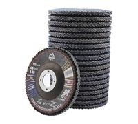 Merryland Disco de Láminas Lijadoras 115 Metal para Amoladora Angular, 115mm Grano 40 T29 Disco Láminas 20 Piezas, Corindón De Circonio Azul Acero INOX Hierro, Craft-Line FC1107214-20