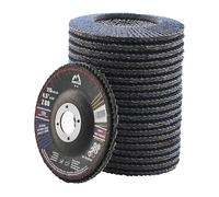 Merryland Disco de Láminas Lijadoras 115 Metal para Amoladora Angular, 115mm Grano 80 T29 Disco Láminas 20 Piezas, Corindón De Circonio Azul Acero INOX Hierro, Craft-Line FC1107414-20
