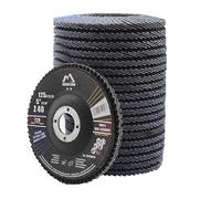 Merryland Disco de Láminas Lijadoras 125 Metal para Amoladora Angular, 125mm Grano 40 T29 Disco Láminas 20 Piezas, Corindón De Circonio Azul Acero INOX Hierro, Craft-Line FC1108214-20