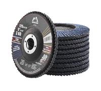 Merryland Disco de Láminas Lijadoras 125 Metal para Amoladora Angular, 125mm Grano 40 T29 Disco Láminas 10 Piezas, Corindón De Circonio Azul Acero INOX Hierro, Craft-Line FC1108214-10