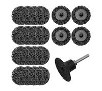 Merryland Disco de Limpieza 50mm Pintura Óxido Amoladoras Neumáticas, 50 mm Negro Disco de Decapado CSD 20 Piezas Con Vástago de 6,35mm, Abrasivo para Decapar Metal Acero Hierro, DGTA022C2
