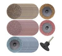 Merryland Discos De Cambio Rápido 50mm Amoladoras Neumáticas, 50 mm Mezclado Discos De Lijado De Cambio Rápido 50 Piezas Con Vástago de 6,35mm, Discos De Vellón Pintura Óxido Metal Acero, DGTAA52C4