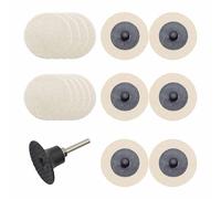 Merryland Roue de Polissage en Feutre 50mm Amoladoras Neumáticas, 50 mm Disco para Pulir 15 Piezas Con Vástago de 6,35mm, Disco De Lana Metal Acero Hierro, DGTAB17C1