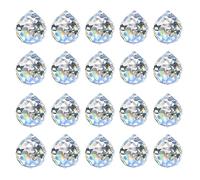 MerryNine Atrapasueños de cristal, 20 piezas de 20 mm, prisma de cristal para colgar ventanas, cuentas de prismas, colgantes de bola, fabricante de arco iris para Fengshui, decoración de habitación