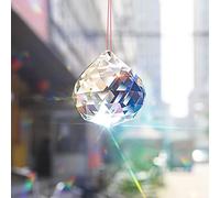 MerryNine Prisma de bola de cristal transparente, atrapador de brillo del sol, colgante de cristales para ventanas, para Feng Shui, para regalo (80 mm, 1 paquete)