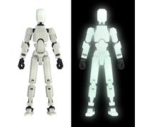 MerryXD T13 - Figura de acción 3D, montaje completo de Nova Titan Lucky 13, figura de acción impresa en 3D, juguete móvil multiarticulado, crecer en la oscuridad blanco