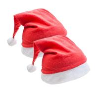 MERRYXMAS 2 Gorros de Papá Noel, Color Rojo - Talla Única para Adultos y Niños - para Navidad, Fiestas y Mercado Navideño