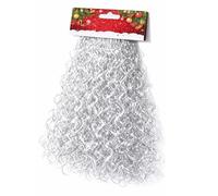 MERRYXMAS Espumillón para Adviento y Navidad como decoración y decoración para árbol de Navidad y abeto (plata)