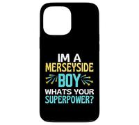 Merseyside Boy ¿Cuál es tu Superpower Liverpool Everton Fun Carcasa para iPhone 13 Pro MAX