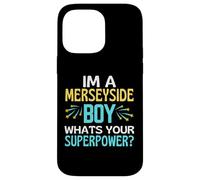 Merseyside Boy ¿Cuál es tu Superpower Liverpool Everton Fun Carcasa para iPhone 14 Pro MAX