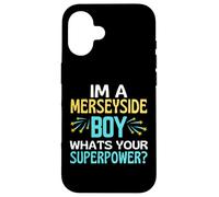 Merseyside Boy ¿Cuál es tu Superpower Liverpool Everton Fun Carcasa para iPhone 16