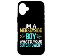 Merseyside Boy ¿Cuál es tu Superpower Liverpool Everton Fun Carcasa para iPhone 16 Plus