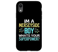 Merseyside Boy ¿Cuál es tu Superpower Liverpool Everton Fun Carcasa para iPhone XR
