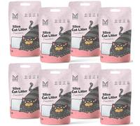 MERSJO Arena para Gatos Sensitive de silicato de Natural, sin Olor, cómoda para Gatos sensibles, sin Polvo, sin grumos, Absorbe olores, previene el Crecimiento de bacterias, 8 x 3,8 l