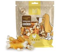 MERSJO Chuches premium para perros con pechuga de pollo envueltos en huesos de calcio, golosinas para perros, 500g, sin gluten, 60% pollo, alto contenido en proteínas