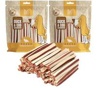 MERSJO Golosinas para perros - 87% alto porcentaje de carne, sin aditivos, sin cereales ni azúcar, golosinas para perros para el suplemento diario, ayuda natural para masticar, sándwich suave con