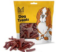 MERSJO Golosinas para perros - 92% alto porcentaje de carne, sin aditivos, sin cereales ni azúcar, golosinas para perros para el suplemento diario, ayuda natural para masticar, tiras de cordero