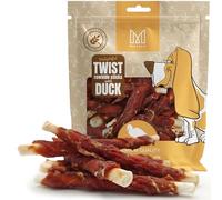 MERSJO Golosinas para perros Twist con carne de pato, 500 g, 12-13 cm, sin gluten, masticable natural para perros