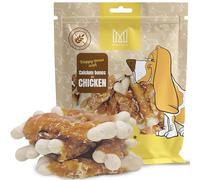 MERSJO Huesos masticables de calcio para perros, 500 g, sin gluten, 60% de pollo, alto contenido de proteínas
