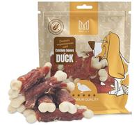 Mersjo Hundeleckerlis Premium - Huesos masticables de calcio envueltos en pechuga de pato, sin cereales, secado al aire, 500 g