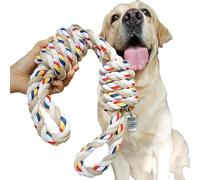 MERSJO Juguete para perros con trabillas, 60 cm, cuerda de algodón masticable XXL, juguete para perros grandes, limpieza dental y entrenamiento mental, resistente y duradero