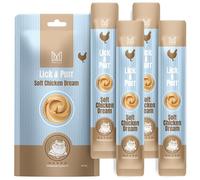 MERSJO Lick & Purr Soft Chicken Dream - Molino de pollo cremoso para gatos, 60 g, 74% pollo, 100% natural, sin cereales, sin azúcar, con taurina y omega-3, golosinas para gatos, aperitivo para gatos