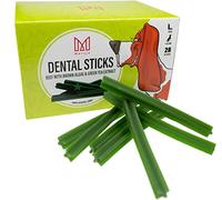 MERSJO Palillos dentales para perros - Snacks saludables, golosinas para perros sin cereales, azúcar y colorantes artificiales, apoya la limpieza dental y reduce el mal aliento L (a partir de 25 kg