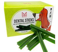MERSJO Palillos dentales para perros - Snacks saludables, golosinas para perros sin cereales, azúcar y colorantes artificiales, apoya la limpieza dental y reduce el mal aliento M (10-25 kg) 56