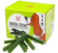 MERSJO Palillos dentales para perros - Snacks saludables, golosinas para perros sin cereales, azúcar y colorantes artificiales, apoya la limpieza dental y reduce el mal aliento S (hasta 10 kg), 56