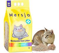 Mersjo PH Control - Arena de bentonita 10 L - Arena natural para gatos con indicador de pH, sin polvo, fuerte formación de grumos, alta absorción de humedad, respetuoso con el medio ambiente