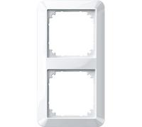 Merten 389219 - Marco Embellecedor Interruptor Pared para 2 Enchufes, Color Blanco Brillante Blanco Blanco Polar. 5X 1-M-Rahmen, 2 fach