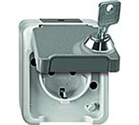 Merten MEG2416-8029 - Interruptor | Con tapa abatible, 1 compartimento, protección táctil, IP44, Aquastar, gris claro