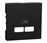 Merten MEG4367-0403 - Placa central para estación de carga USB, material reciclado, color negro mate