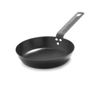 Merten & Storck Carbon Steel Sartén 20 cm de Acero al Carbono, Parrilla, Mango con Chapa de Hierro, Apta para Cocina de Inducción y Horno, Color Negro