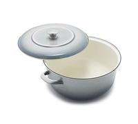 Merten & Storck Horno Holandés de Hierro Esmaltado Hecho a Mano, Apto para Todo Tipo de Cocinas, Inducción y Horno, 26 cm/ 5L, Gris
