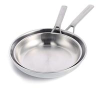 Merten & Storck Tri-Ply Set de Sartenes de Inducción de Acero Inoxidable de 26 cm y 30 cm, Multicapa, Apta para Horno y Lavavajillas, Apto para Utensilios Metálicos, Plata