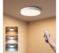 MERTTURM Plafón LED Techo con Sensor de Movimiento, 10000 mAh Lámpara con Mando a Distancia, Temporizador, Regulable, luz para Armario para Autocaravana, Ducha, Pasillo, Trastero, Garaje - 1pcs
