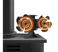 MERTTURM Ventilador de Chimenea, 10 Aspas Material de aluminio anodizado Ventilador de Estufa, Funcionamiento Silencioso Automático, Protección Contra Sobrecalentamiento Para Estufas de Pellets/Gas