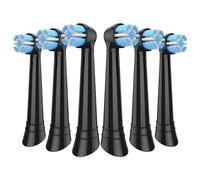 MERUYOO - Juego de 6 cepillos de repuesto compatibles con Oral B iO (negro)