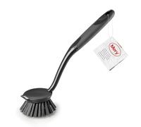 Mery - Cepillo de Cocina Multifuncional, Mango Ergonómico Soft-Touch, Limpiador de Superficies Antiadhesivas, No Raya, Rascador Integrado para Restos Incrustados, Color Gris Oscuro, Medidas 27x6x3.8cm