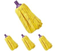 Mery | Fregona de Tiras | Tiras Súper Resistentes | Multi Superficies | No Deja Rastro | Viscosa | Amarillo | Medidas: 23 cm (Paquete de 4)