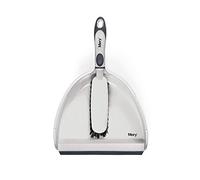 Mery - Juego de Recogedor y Cepillo, Mango Ergonómico, Goma con Doble Clipaje, Pelo Resistente y Duradero, Rebordes, Limpia-Cepillo, Portátil, 23 x 34 cm, Color Negro