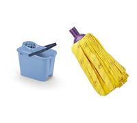 Mery | Set Cubo con Escurridor + Fregona Tiras | Limpieza Hogar | Azul/Blanco