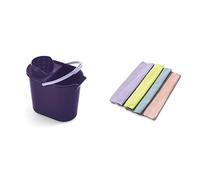 Mery | Set Cubo Ovalado Escurridor 12L + Bayeta Microfibra 4 u. | Limpieza Hogar | Azul/Blanco