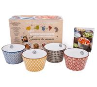 Mes accompagnements 100 % faits maison - Saveurs du monde: Coffret avec 4 bols en céramique de 570 ml et 1 livre de 25 recettes