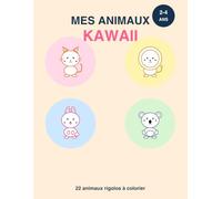 Mes Animaux Kawaii - Livre de Coloriage pour Enfants 2 à 4 ans: 22 animaux rigolos aux gros traits, faciles à colorier pour les tout-petits | Dès 2 ans (Kawaii & Moi)