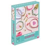 Mes bracelets d'amitié: 7 bracelets de BFF à créer. Avec 5 perles dorées, 6 anneaux, 1 pompon fluo, un disque en mousse, 7 fils de coton, 3 breloques